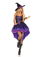 Witch, costume dress, lacing, big bow, crossing straps, spider web